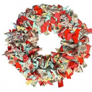 New Shabby Chic 14" Wreath Summer Spring Cottage Farmhouse Home Decor Upcycled